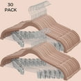thumbnail image 1 of Velvet Skirt Pants Hangers 30 Packs Velvet Hangers with Adjustable Clips Non Slip Space Saving Clothes Hangers for Skirts Pant Pale Brown, 1 of 6