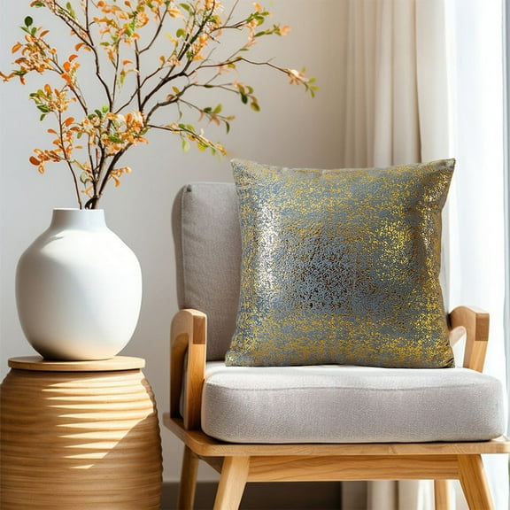 Velvet Snowflake Pillow Cover, Flocked Decorative Cushion Case, 45x45cm Square Throw Pillow Cover, Luxury Sofa & Bedroom Accent Pillow, Washable Home Decor