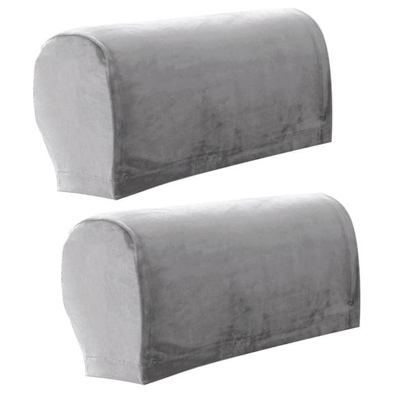 Velvet Sofa Armrest Covers Polyester Arm Covers Couch Armchair Slipcovers with Pins Anti-Slip Washable Detachable -