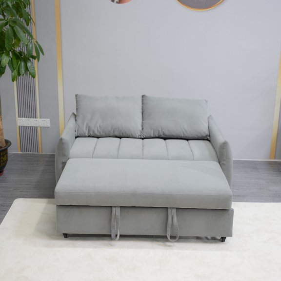 Velvet Sofa Bed with 2 Pillows | Functioning as Bed in Home | Enhanced Comfort Experience