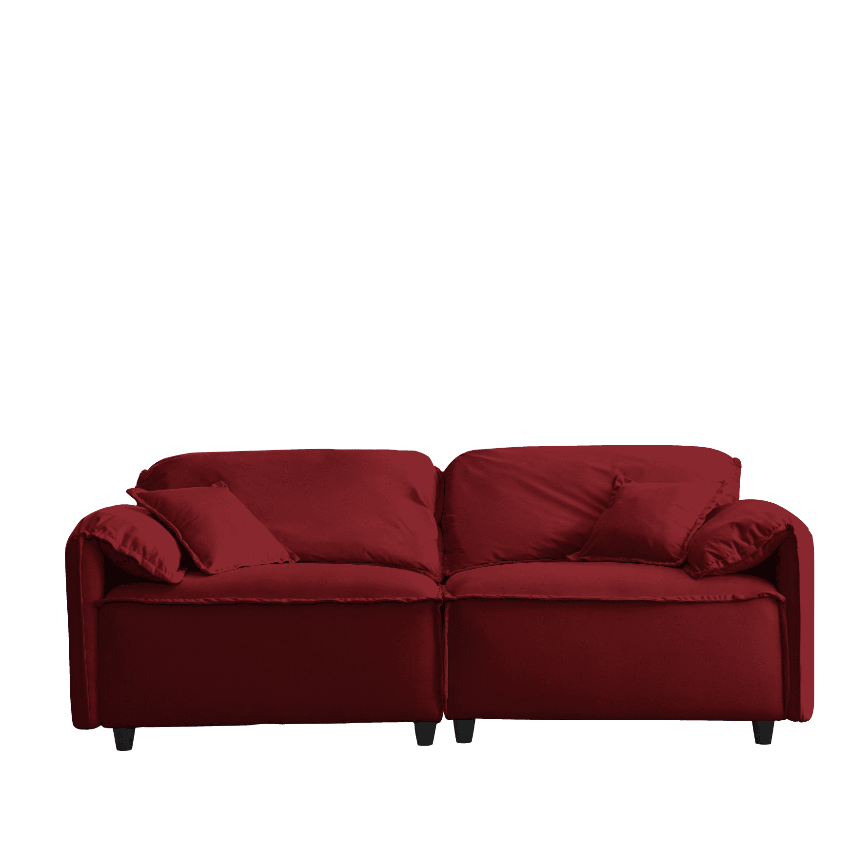 Velvet Sofa Couch with Unique Turned Inward Back and Arms, Modern Loveseat Sofa with Stable Wood