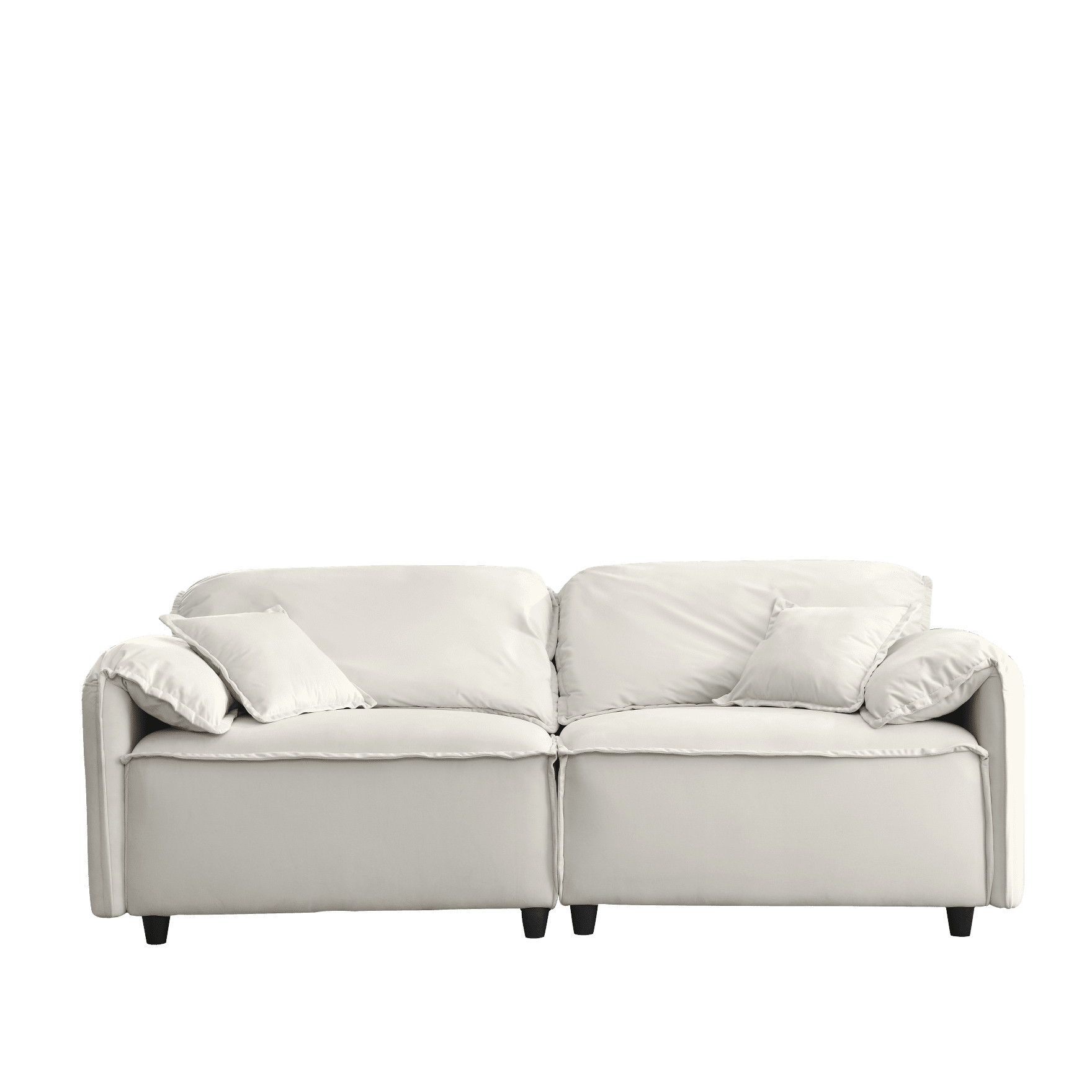 Velvet Sofa Couch with Unique Turned Inward Back and Arms, Modern Loveseat Sofa with Stable Wood