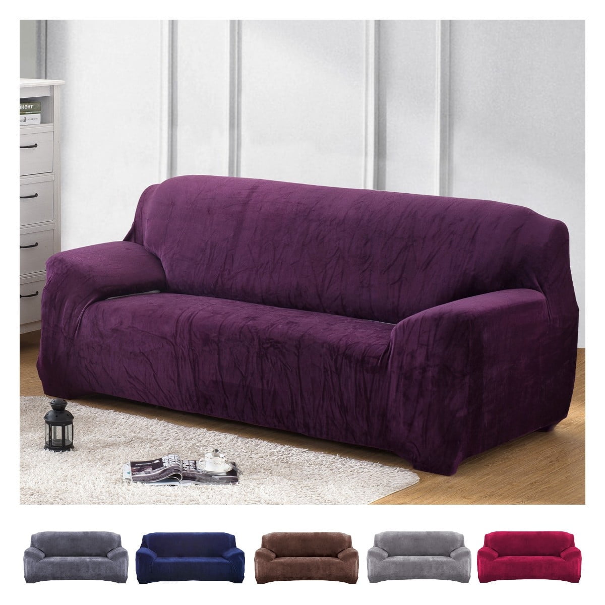 NEIGHBORHOOD FOLDING SOFA/SOFA COVERセット Stretch Fit Velvet Sofa Cover for 4-Seater Couch, Washable All
