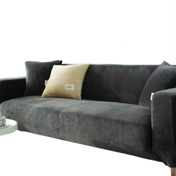 Velvet Sofa Cover Elastic Thick L Shaped Corner Sofa Cover For Living Room 1/2/3/4 Seater Stretch Cover