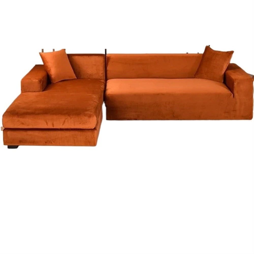 Velvet Sofa Cover For Living Room Thick Elastic Sofa Cover 1/2/3/4 Seater L Shaped Corner Sofa Cover Stretch Cover