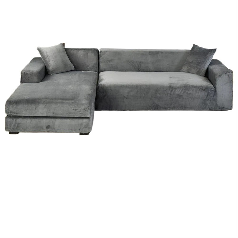 Velvet Sofa Cover For Living Room Thick Elastic Sofa Cover 1/2/3/4 Seater L Shaped Corner Sofa Cover Stretch Cover