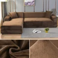 thumbnail image 1 of Velvet Sofa Cover for Living Room Thick Elastic Sofa Cover 1/2/3/4 Seater L Shaped Corner Sofa Cover Stretch Cover for Sofa (colour12,1 SEAT (90-140CM)), 1 of 7