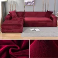 thumbnail image 1 of Velvet Sofa Cover for Living Room Thick Elastic Sofa Cover 1/2/3/4 Seater L Shaped Corner Sofa Cover Stretch Cover for Sofa (colour15,2 SEAT (145-185CM)), 1 of 7
