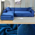 thumbnail image 1 of Velvet Sofa Cover for Living Room Thick Elastic Sofa Cover 1/2/3/4 Seater L Shaped Corner Sofa Cover Stretch Cover for Sofa (colour7,3 SEAT (190-230CM)), 1 of 7