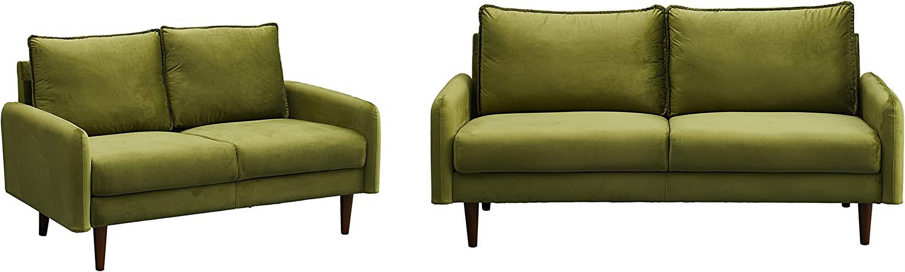 Velvet Sofa Modern Couch Tufted Loveseat with Wooden Legs for Living