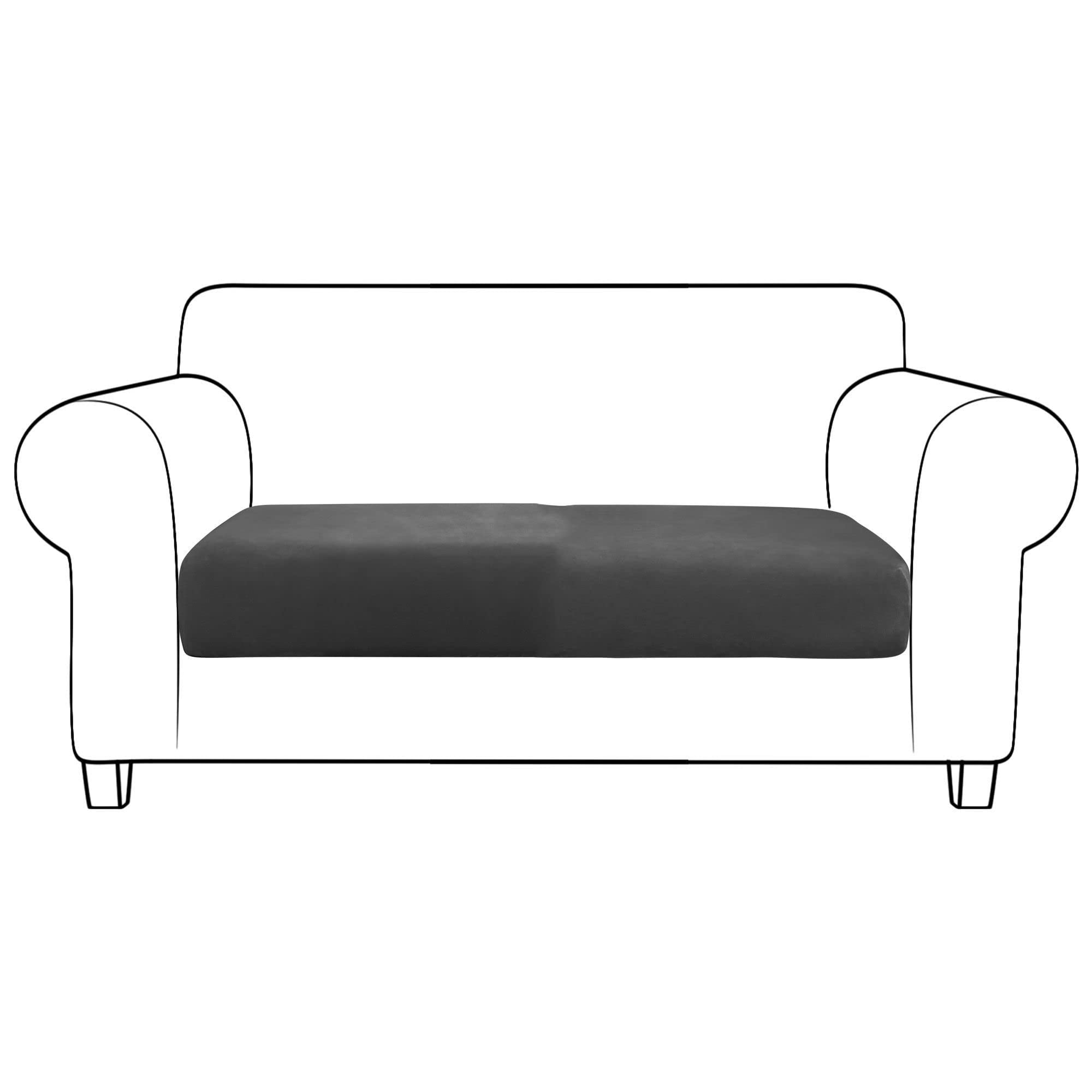 Velvet Sofa Seat Cushion Covers, Sofa Cushion Covers Stretch Couch Cushion Cover Soft with Elastic Bottom Sofa Seat Cover for Chair Sofa-Peacock blue-3-seater