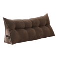 thumbnail image 1 of Velvet Soft Triangular Wedge Headboard Pillow, Bedside Pillow Rest Reading Pillows Lumbar Pad Cushion for Bedroom Living Room Bed Backrest Positioning Support (Brown|XXL,59x4.72x19.7IN), 1 of 8