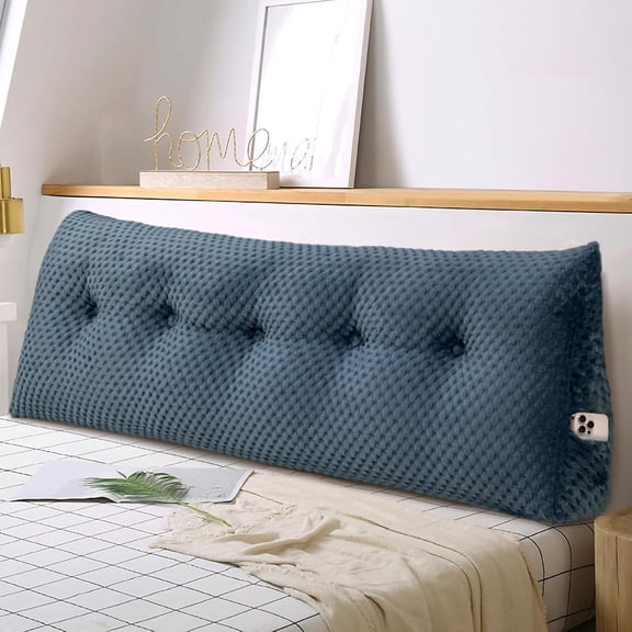 Velvet Soft Triangular Wedge Headboard Pillow,Queen Size Bedside Pillow Rest Reading Pillows Lumbar Pad Cushion