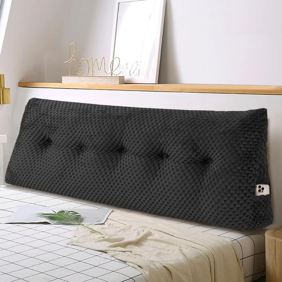 Velvet Soft Triangular Wedge Headboard Pillow,Queen Size Bedside Pillow Rest Reading Pillows Lumbar Pad Cushion