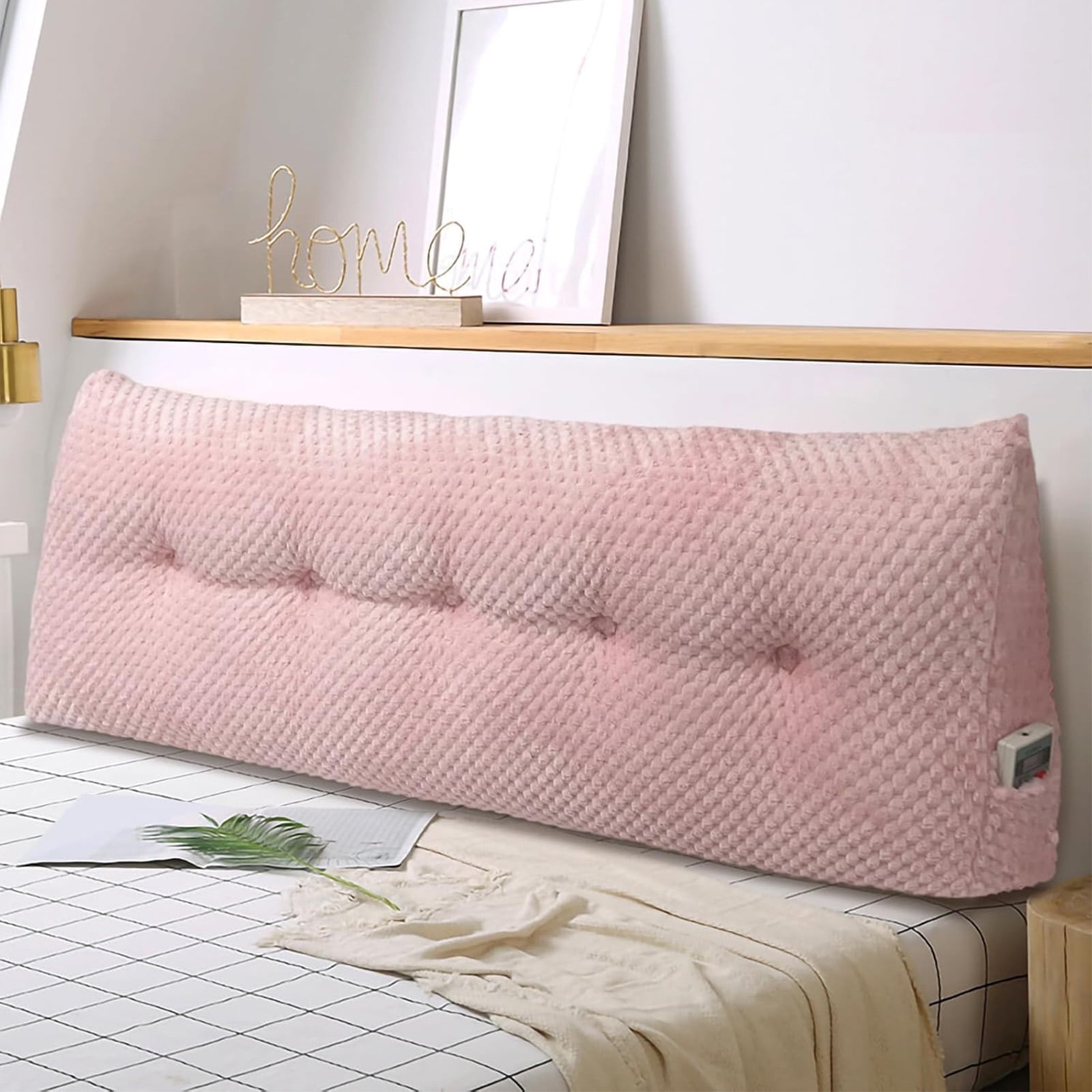 Velvet Soft Triangular Wedge Headboard Pillow,Queen Size Bedside Pillow Rest Reading Pillows Lumbar Pad Cushion
