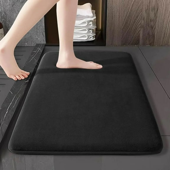 Velvet Solid Color Absorbent Non-Slip Floor Mat for Bathroom, Bedroom, and Entryway - 60x90cm