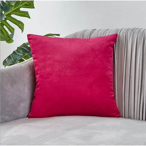 Set of 2 Velvet Solid Colors Throw Pillow Covers (With or Without Inserts)