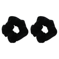 Velvet Solid Scrunchies - Set of 2-Black