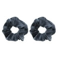 thumbnail image 1 of Velvet Solid Scrunchies - Set of 2-Grey, 1 of 5