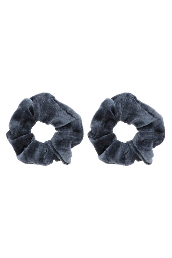 Velvet Solid Scrunchies - Set of 2-Grey