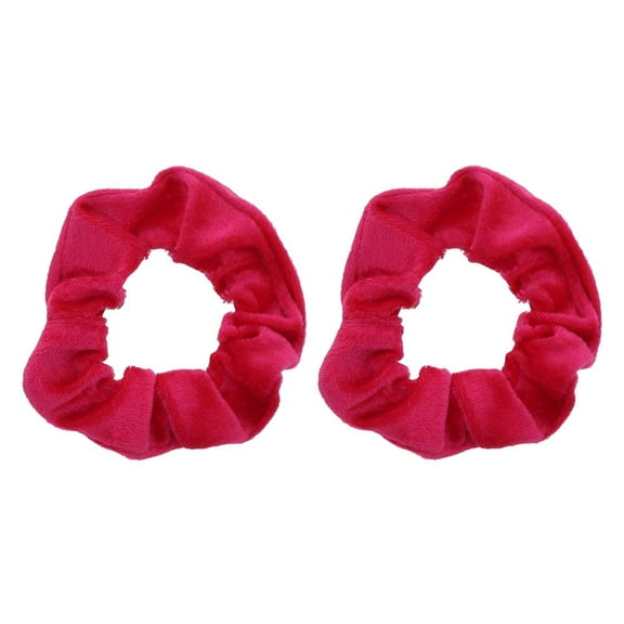 Velvet Solid Scrunchies - Set of 2-Hot Pink