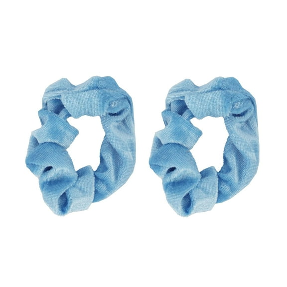 Velvet Solid Scrunchies - Set of 2 - Light Blue