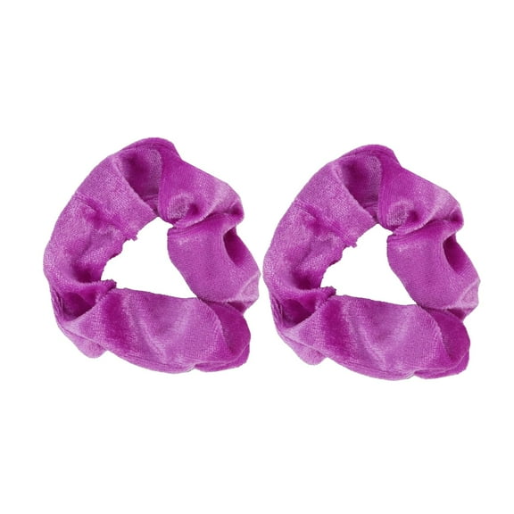 Velvet Solid Scrunchies - Set of 2 - Plum