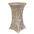 thumbnail image 1 of Velvet Spandex 30 Inch Highboy Cocktail Round Table Cover Champagne, 1 of 2