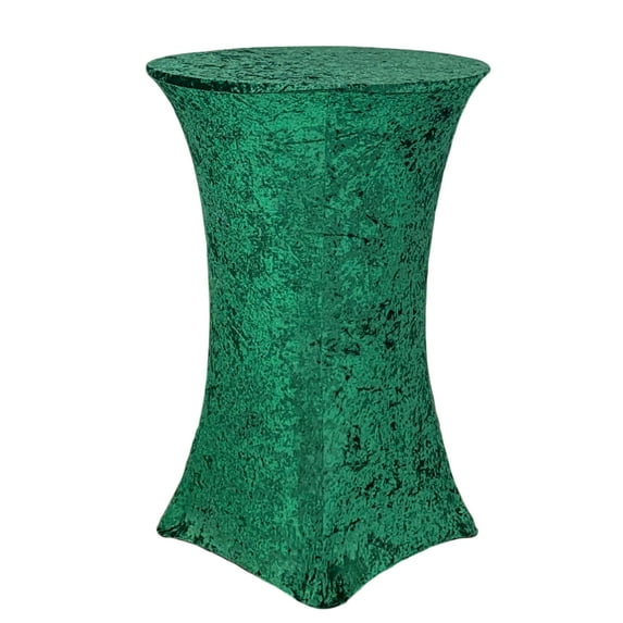 Velvet Spandex 30 Inch Highboy Cocktail Round Table Cover Emerald