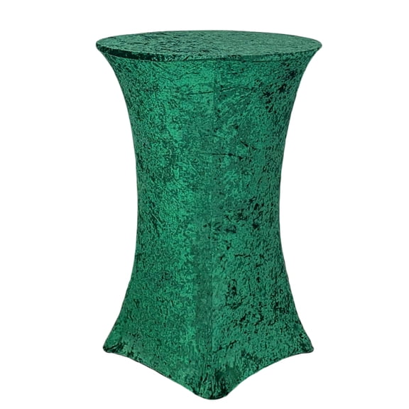 Velvet Spandex 30 Inch Highboy Cocktail Round Table Cover Emerald