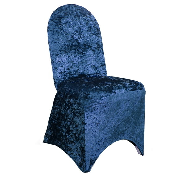 Velvet Spandex Banquet Chair Cover Navy Blue