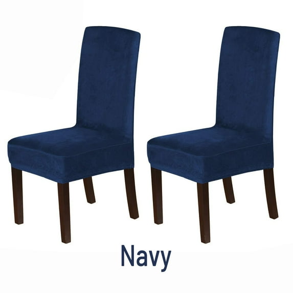 Velvet Spandex Chair Covers for Dining Room Set of 2, Soft Stretch Chair Furniture Protectors Slipcovers, Removable and Washable for Restaurant Hotel Ceremony