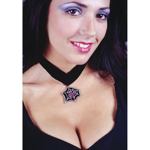 Velvet Spiderweb Choker Adult Halloween Accessory