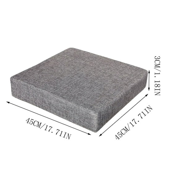 Velvet Sponge Cushion for Sofa Window Seat Tatami Thick Comfortable Zippered Removable Cover Indoor Outdoor 45x45x3cm