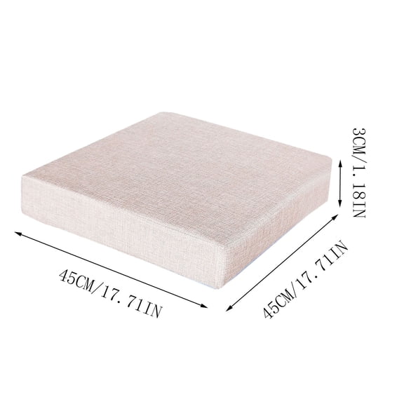 Velvet Sponge Cushion for Sofa Window Seat Tatami Thick Comfortable Zippered Removable Cover Indoor Outdoor 45x45x3cm