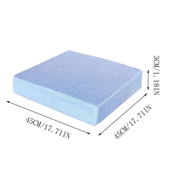 Velvet Sponge Cushion for Sofa Window Seat Tatami Thick Comfortable Zippered Removable Cover Indoor Outdoor 45x45x3cm
