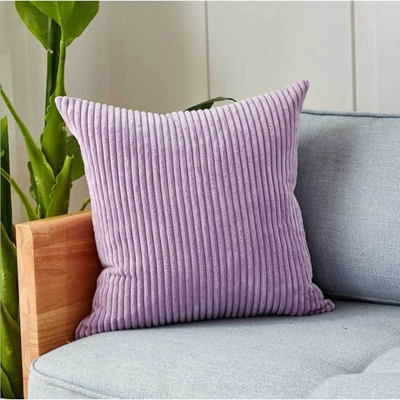 Velvet Square Stripe Pack of 2 Throw Pillow Covers 20''x20'' (With/Without Inserts)