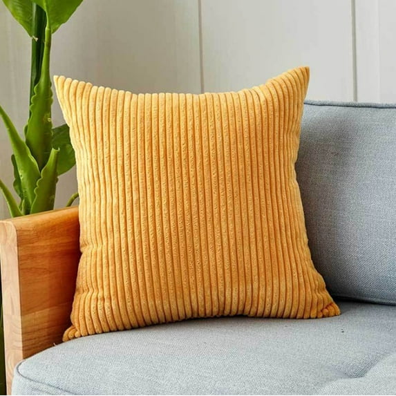 Velvet Square Stripe Pack of 2 Throw Pillow Covers 20''x20'' (With/Without Inserts)