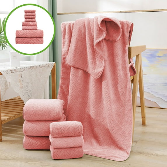 Velvet Square Towels, Household Bath Towels Set, Absorbent Soft Face Washcloths, 8-Piece Home Linen Collection