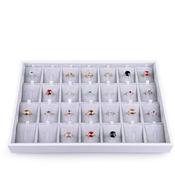 Velvet Stackable Jewelry Tray 32 Grids Earrings Organizer Display Showcase Jewelry Storage trays