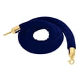 thumbnail image 1 of Velvet Stanchion Ropes, Stanchion Queue Rope , Rope with Mirror Polished Hooks - Blue, 59 59 inch, 1 of 6