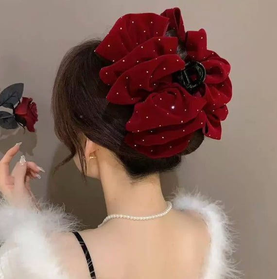 Velvet Starry Sky Bubble Hair Claw Clip - Stylish and Secure Grip for All Hair Types