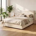 Velvet Storage Bed with 4 Drawers – Upholstered Platform Bed Frame with ...