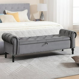 Kojooin Bedroom Bench, Modern Upholstered End Of Bed Bench Storage
