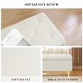 thumbnail image 1 of Velvet Storage Bench Ottoman,Versatile Seating with Hidden Storage,End of Bed Bench,Tufted Bench for Bedroom,Living Room,Entryway,Ivory, 1 of 6
