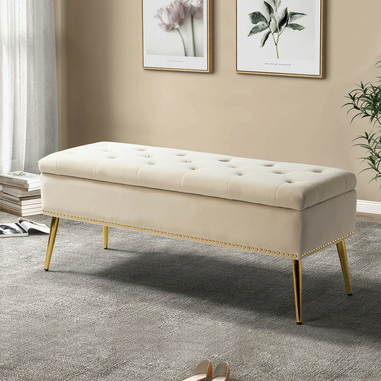 Tan storage bench outlet