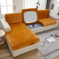 thumbnail image 1 of Velvet Stretch 1 2 3 Cushion Couch Cover for Individual Cushion L-Shaped Sofa Sectional Couch Sofa Slipcover Furniture Protector-golden-Chair (1 PCS), 1 of 8