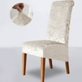 thumbnail image 1 of Velvet Stretch Chair Cover - Large Slant High Back Dining Chair Cover All-in-One Dirtproof Polyester Fabric Fits 38-50cm x 60-70cm Chairs GrayPinkRose Options, 1 of 6