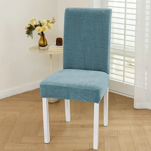 Velvet Stretch Chair Covers Washable and Removable Seat Protectors for Kitchen Dining Room and Banquet Furniture