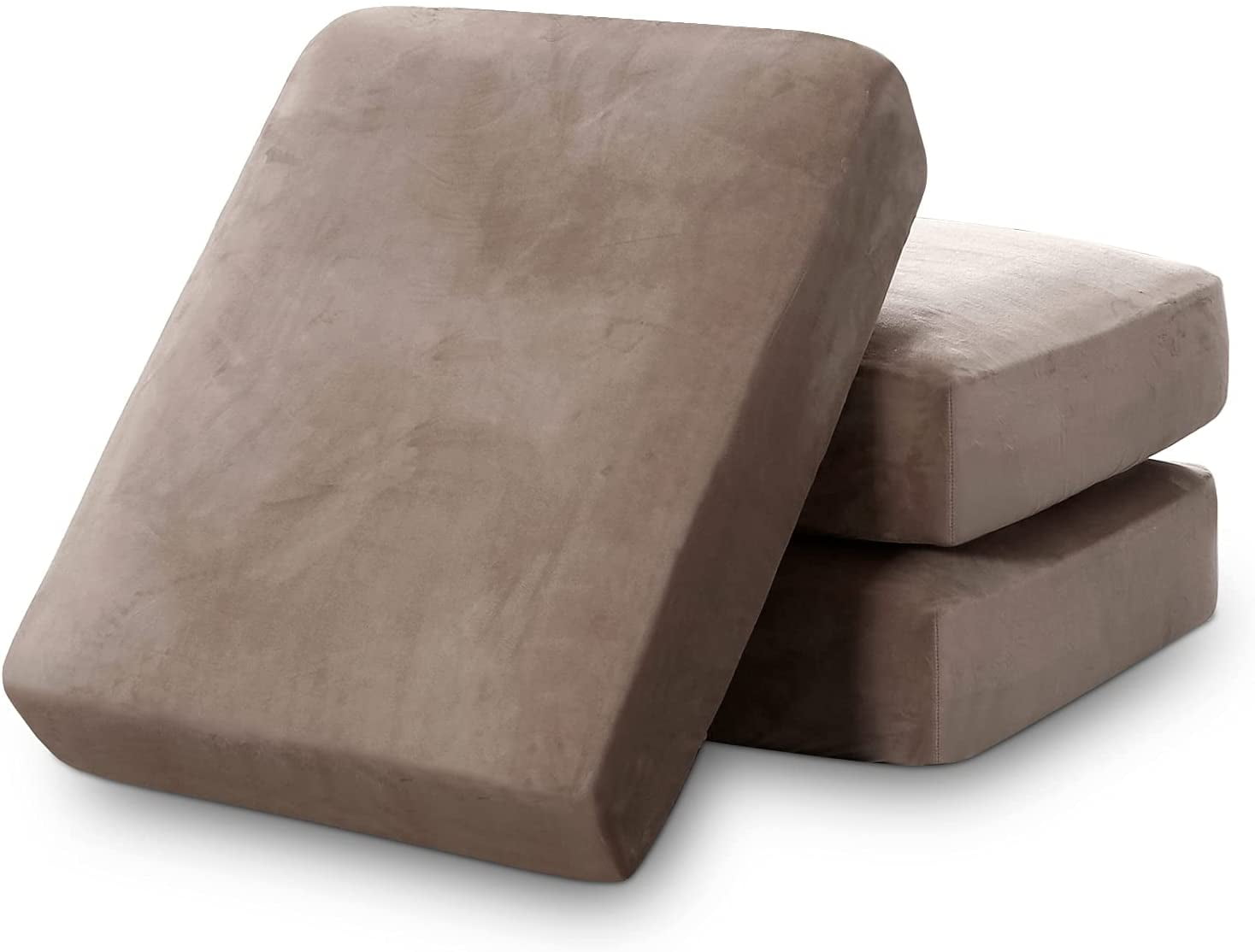 Velvet Stretch Couch Cushion Cover Plush Cushion Slipcover for Chair Sofa Cushion Furniture Protector Seat Cushion Sofa Cover Set of 3